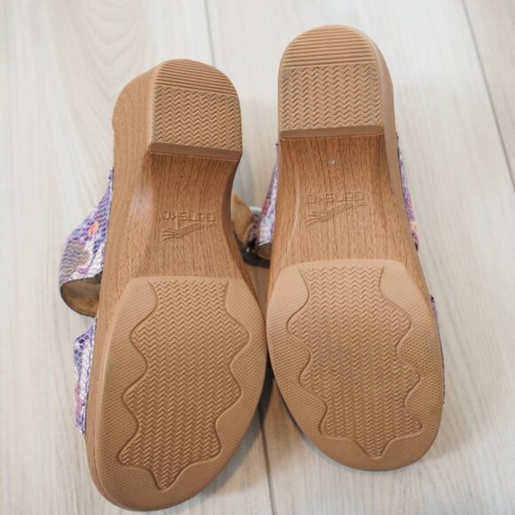 Dansko Sophie Women's Colorful Buckle Floral Snakeskin Sandals Size 37 US 6.5 - Picture 7 of 14